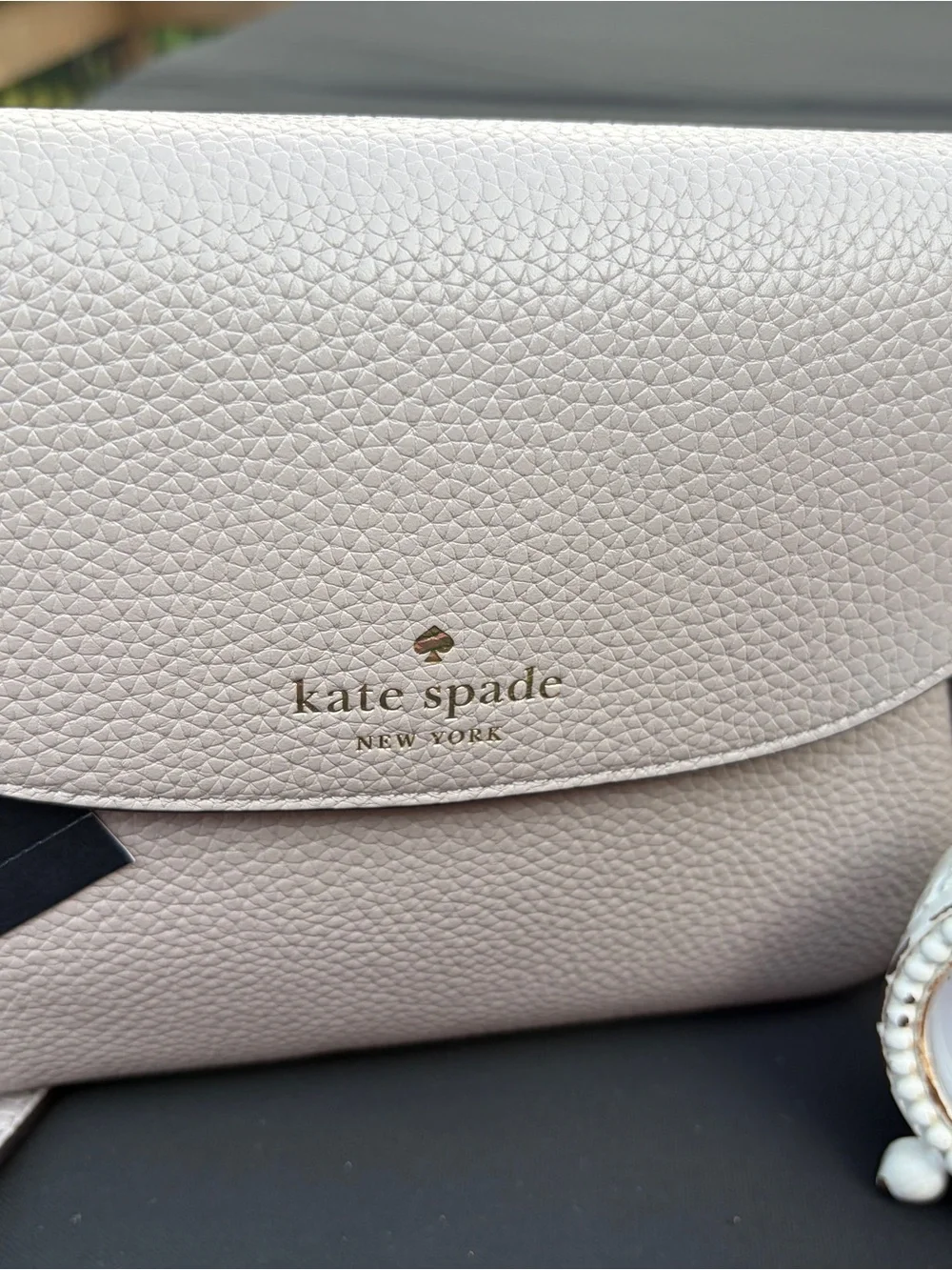 Kate Spade Monica Small Flap  Pebbled Leather Crossbody in Cozy Gray NWT